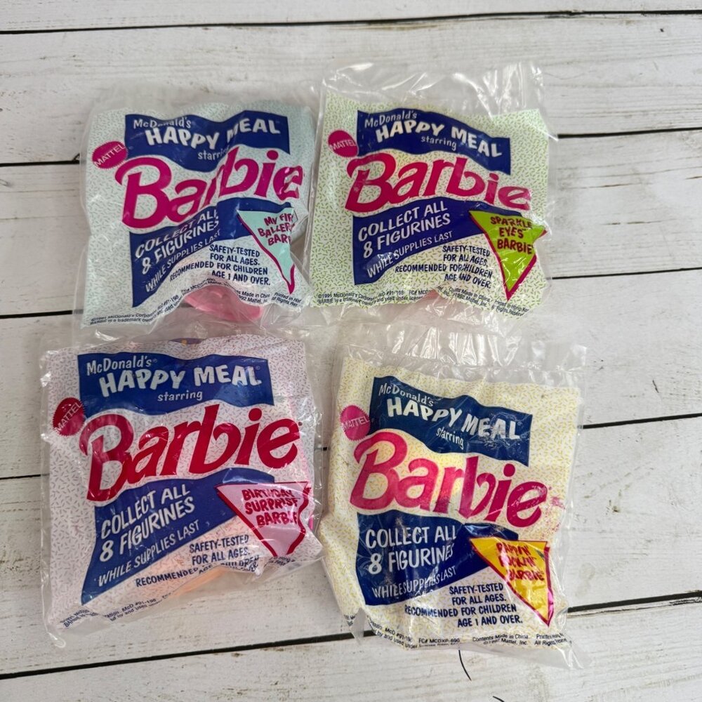 1990 McDonald’s Barbie Happy Meal Toys‎ Sealed Vintage Lot of 4
